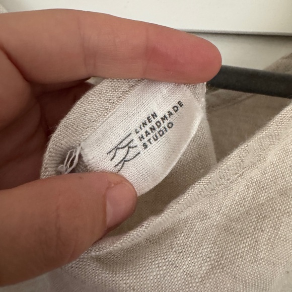 Not Perfect Linen Linen Scoop Back Tank - S - Natural - Picture 5 of 5